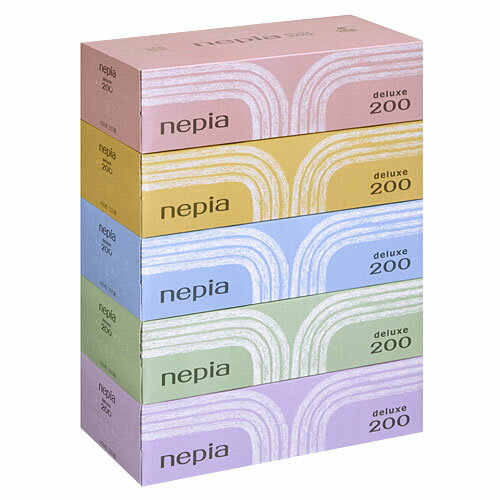 ネピア ティッシュ200W コンパクト 1パック（5箱） 【合計￥1900以上送料無料！】合計￥1900以上送料無料！