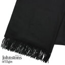 JOHNSTONS ジョンストンズカシミア ストール 無地 ブラック 190×70cmBLACK WA000056 SA0900【送料無料(一部地域除く)】