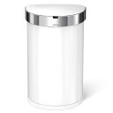 シンプルヒューマン ST2018 セミラウンド センサーカン ポケット付 ホワイト ステンレス 45L ゴミ箱 SIMPLEHUMAN