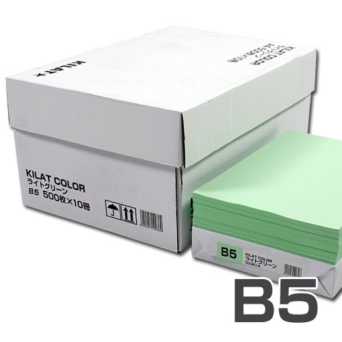 カラーコピー用紙 ライトグリーン B5 5000枚 【送料無料！】