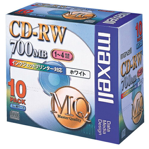 マクセル CD-RW 700MB 1-4x ホワイトレーベル 10枚...:onestep:10003574