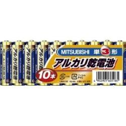 【限定特価】MITSUBISHI(三菱)　アルカリ乾電池 単3形 10本パック お買い得10本入　LR6N/10S（単3形）