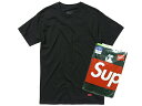 SUPREME シュプリーム★新品 黒 Hanes Tagless (3 Pack) Tシャツ アンダーウェアー 3枚パック BLACK