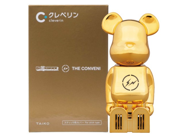 cleverin(R) BE@RBRICK THE CONVENI FRAGMENT GOLD MEDICOM TOY クレベリン コラボ 20SS 新品 金 ザ・コンビニ　フラグメント　サークルサンダー ベアブリック 送料無料