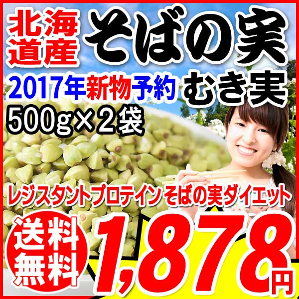 そばの実　国産(北海道産) ソバ 蕎麦 むき実・ぬき実 1kg×1袋 送料無料 ※2017年新物