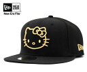 ハローキティ×ニューエラ コラボキャップ ブラック/ゴールド【あす楽対応_関東】★NEWERA×HELLO KITTY BASIC LOGO KITTY BLACK/GOLD [ NEW ERA CAP ]