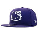 ハローキティ×ニューエラ コラボキャップ パープル/ホワイト【あす楽対応_関東】★NEWERA×HELLO KITTY BASIC LOGO KITTY PURPLE/WHITE [ NEW ERA CAP ]