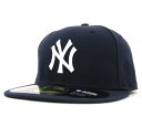 [ MLB公式 キャップ 帽子 ] ニューエラ オーセンティック [ NY ] ニューヨーク ヤンキース ネイビー NEWERA AUTHENTIC NEW YORK YANKEES NAVY 【GAME】 [ ニューエラキャップ ヘッドギア newera キャップ new era 野球帽 ] 送料無料 【R】