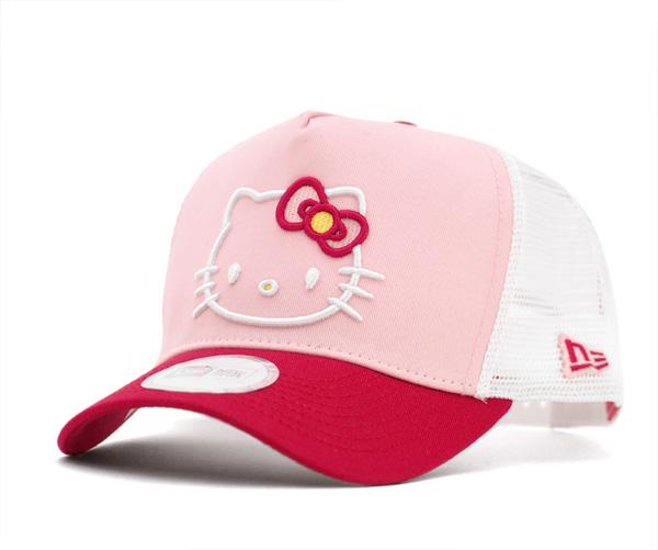 ハローキティ×ニューエラ コラボキャップ キティ ピンク/ホワイト【あす楽対応_関東】★HELLO KITTY×NEWERA D-FRAME TRACKER KITTY PINK/WHITE [ NEW ERA CAP ]