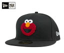 ニューエラ キャップ セサミストリート コラボ 59FIFTY シェニール エルモ ブラック SESAME STREET NEW ERA NEWERA 帽子 メンズ レディース
