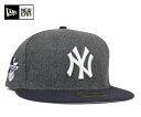 ニューエラ キャップ ニューヨークヤンキース メルトン ダークグレー 帽子 NEWERA 59FIFTY CAP MLB NEW YORK YANKEES MELTON DARK GREY
