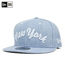 ニューエラ スナップバック キャップ ニューヨーク ウォッシュドデニム 帽子 NEW ERA 9FIFTY SNAPBACK CAP NEW YORK WASHED DENIM