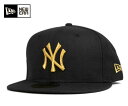 ニューエラ キャップ 59FIFTY MLB ニューヨークヤンキース ブラック ゴールド 11308572 mne-jsff004 NEW ERA 帽子 メンズ レディース
