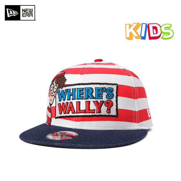 ニューエラ キッズ ウォーリーをさがせ!コラボ 9FIFTY スナップバックキャップ プリントインディゴデニム ボーダー柄