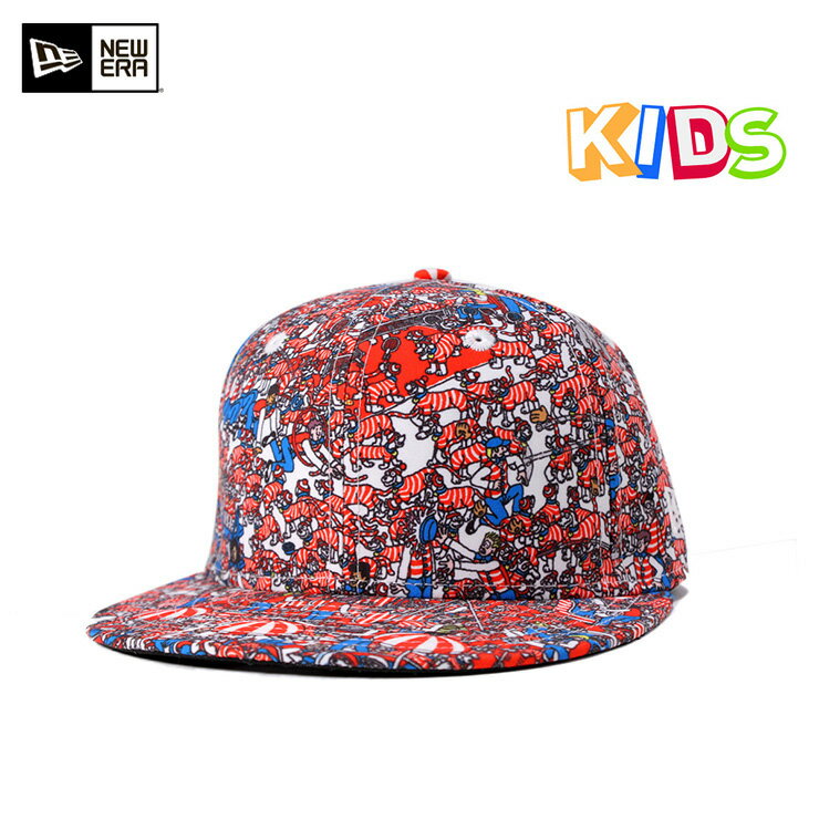 ニューエラ キッズ ウォーリーをさがせ!コラボ 59FIFTY キャップ ホワイト ウォーリー柄