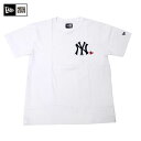 NEW ERA(ニューエラ) Tシャツ ハート MLB ニューヨークヤンキース ホワイト メンズ