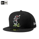 ニューエラ キャップ ディズニー コラボ 59FIFTY ミニー ネオン ブラック NEW ERA NEWERA 帽子 メンズ レディース