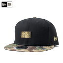 オンスポッツ別注 NEW ERA(ニューエラ) 9FIFTY スナップバックキャップ ブリック ウッドランドカモ メタルプレート ブラック カモフラ 迷彩柄 帽子 メンズ レディース ONSPOTZ ORIGINAL