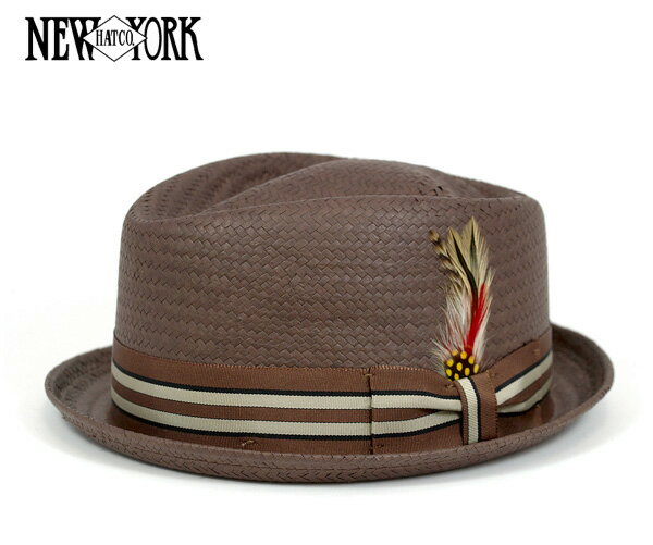 ニューヨークハット ダイアモンド ストライプ ブラウン NEW YORK HAT DIAMOND STRIPEBROWN [ 帽子 ヘッドギア 麦わら 麦わら帽子 ストローハット 中折れ ニューヨーク ハット NEWYORKHAT 大きいサイズ メンズ レディース ]