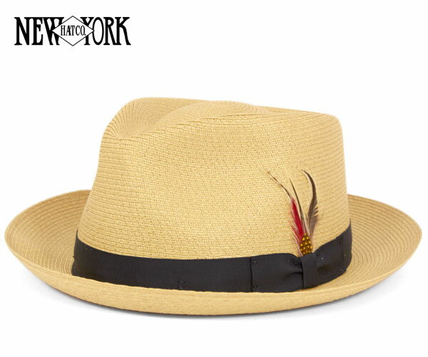 ニューヨークハット ストローハット ソウン ピンチ バンブー NEW YORK HAT SEWN PINCH BAMBOO [ 帽子 ニューヨーク ハット 麦わら 麦わら帽子 ストロー 中折れ NEWYORKHAT 大きいサイズ メンズ レディース ]