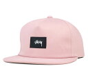 ステューシー ストラップバックキャップ コットン リネン ツイル ピンク STUSSY 帽子 メンズ レディース