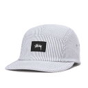 ステューシー キャンプキャップ シアサッカー グレー ストライプ STUSSY 帽子 メンズ レディース
