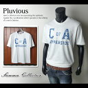 【送料無料】メンズ Tシャツ 半袖 PLUVIOUS アメカジグラフィックデザイン クルーネック 綿100%【メール便対応】