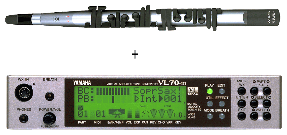 yzYAMAHA WIND MIDI CONTROLLER WX-5{}n VIRTUAL ACOUSTIC TONE GENRATOR VL70m
