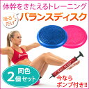 バランスディスク 34cm 【2個セット】 バランスクッション 体幹クッション ポンプ付き 空気入れ エクササイズ ダイエット 姿勢 体幹トレーニング ヨガクッション ER-BLNC34_2M