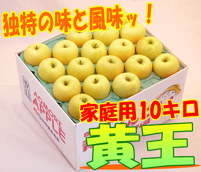 【9月上中旬発送】黄王 家庭用 10キロ 【8月17日までポイント10倍】【青森県産、常温送料無料】【2sp_120810_green】