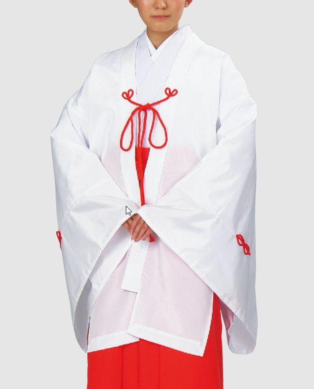 千早・巫女用舞衣。白無地。神事や舞にふさわしい清浄さと格式を備えた巫女装束。52uji-5444。・巫女用舞衣のみの商品となります、巫女用白衣・袴は含まれておりません。