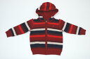 トミーヒルフィガー / TOMMY HILFIGER 【正規品・本物】◆BABY　ベビー◆ジップアップニットパーカー◆サイズ：US 18M（18ヶ月）◆カラー：レッド（マルチカラーボーダー）【即納】