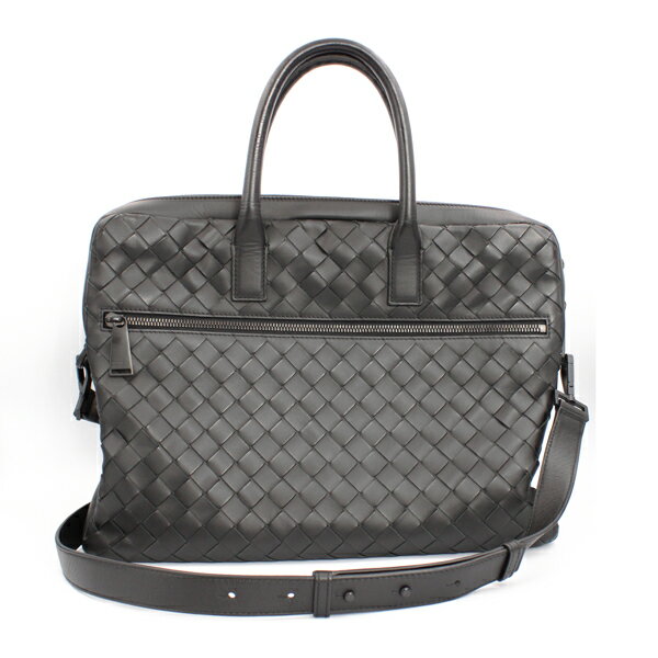 BOTTEGA VENETA ボッテガヴェネタ バッグ マキシイントレチャートビジネスバッグ レザー ブラック ブラック金具【送料無料】【中古】【D4749】