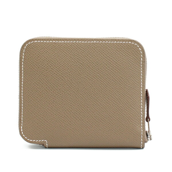 HERMES エルメス 財布 アザップシルクインコンパクト エプソン/シルク エトゥープ/カシス/ヴェールフィズ シルバー金具 W刻印(2024年製造)【送料無料】【中古】【D5152】