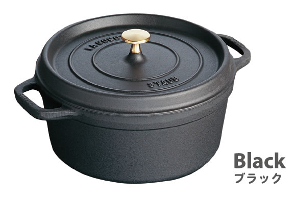 ストウブ ピコ・ココット ラウンド 14 黒 40509−476 0．8L 【staub】【ホーロー 鍋・なべ】