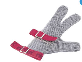 ニロフレックス メッシュ手袋3本指（片手） SS SS3(緑)【長靴 白衣】【金属メッシュ手袋】【niroflex】