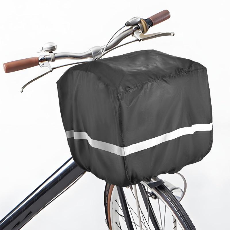 自転車カゴカバー 防水 大容量 前後兼用 反射帯付き 強力ゴムバンド 取り付け簡単 通学・通勤に最適 雨の日も安心 ママチャリ・電動自転車対応（サイズ改善タイプ：45×44×37cm）