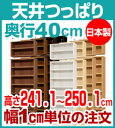 本棚 オーダー 天井突っ張り 書棚【送料無料】天井つっぱり オーダーラック 奥行40cm 高さ241.1〜250.1cm 幅70cm【耐荷重・タフタイプ】【オーダー本棚 オープンラック 本収納 シンプル 頑丈 壁面収納 耐震 転倒防止 地震対策 書庫 収納】