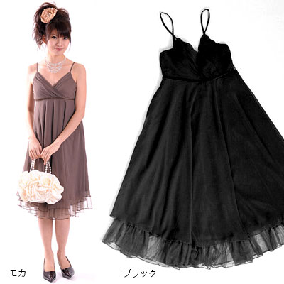 ふんわりシフォンワンピースパーティードレス