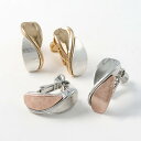 【送料無料】イヤリング ニッケルフリー コントラスト メタル ツイスト ネジバネ式イヤリング | アクセサリー レディース 女性 大人 プレゼント ギフト 結婚式 誕生日 おしゃれ オシャレ かわいい 可愛い シンプル 20代 30代 40代 50代