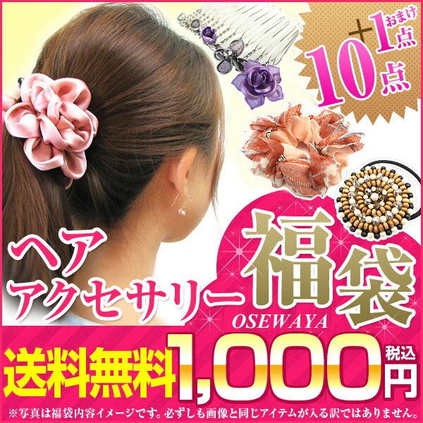 ヘアアクセサリー 福袋 2012 レディース★クリップ シュシュ等、10点+1点入！送料無料1000円ぽっきりのお世話や福袋！【メール便不可】[お世話や][osewaya]【福袋_j&w2012】【マラソン201207_ファッション】●送料無料＆P10倍 〜7/12 1:59迄ヘアアクセサリー 福袋 2012 レディース★ヘアアクセサリー シュシュ等、10点+1点入！送料無料1000円ポッキリ！