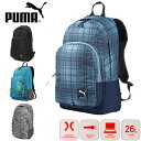 【送料無料】PUMA アカデミー バックパック プーマ 072988 リュックサック デイパック 再帰反射テープ モバイルコンパートメント スポーツ 運動 学校 スクール 部活 鞄 迷彩 カモグラフィック チェック グレー ブラック ブルーヘブン アトミックブルー 26L