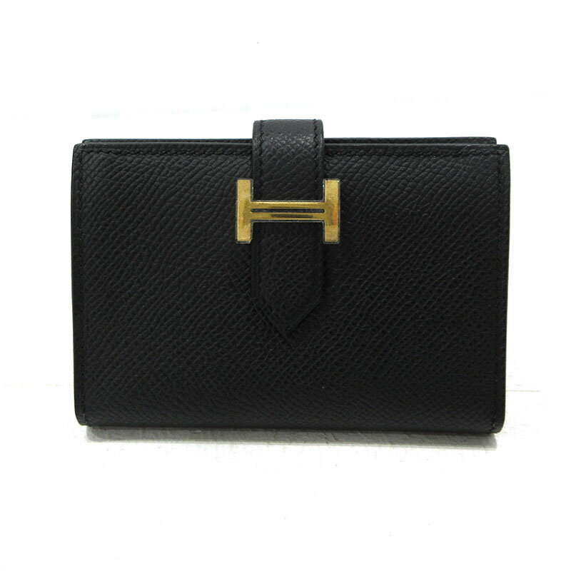 【日付指定不可】【中古】HERMES | エルメス エプソン ベアン カードケース ブラック【三重本店】