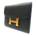 【中古】HERMES/エルメス エプソン(ノワール) コンスタンスコンパクト 二つ折り財布 サイズ:- カラー:ブラック【f125】