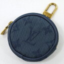 【中古】LOUIS VUITTON|ルイ・ヴィトン モノグラムデニム ラウンドポーチ キーリング付きコインケース M68290/CX0139 ネイビー【f125】