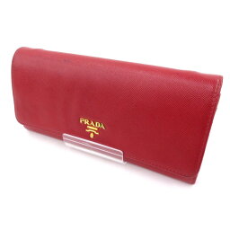 【中古】PRADA｜<strong>プラダ</strong> 1MT290 サフィアーノ <strong>チェーンウォレット</strong> 長財布 ※チェーン欠品 レッド【f125】