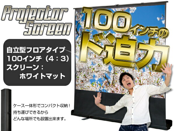 【送料無料】★大型プロジェクタースクリーン★100インチ対応★ケース一体型★設置簡単★会議・ホームシアター/###スクリーンGS41001☆### 【送料無料】★大型プロジェクタースクリーン★100インチ対応★ケース一体型★設置簡単★会議・ホームシアター/###スクリーンGS41001☆###