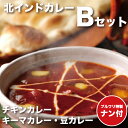 【ナン100g×4付】Halal（ハラール）対応北インドカレー！チキンカレー・キーマカレー・豆カレー【Bセット】