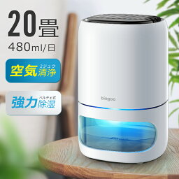 【強力除湿＆空気清浄】 除湿機 <strong>20畳</strong> 480ml/日 1000ml大容量 国内30,000台＋累計販売 空気清浄機 除湿 切りタイマー 自動霜取り ペルチェ式 除湿乾燥機 15dB静音 カビ/PM2.5/花粉対策 部屋干し 衣類乾燥 梅雨/湿気対策