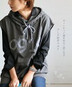 【再入荷♪4月3日22時より】(ニュアンスグレー)ヴィンテージ感をゆるく着こなすフード